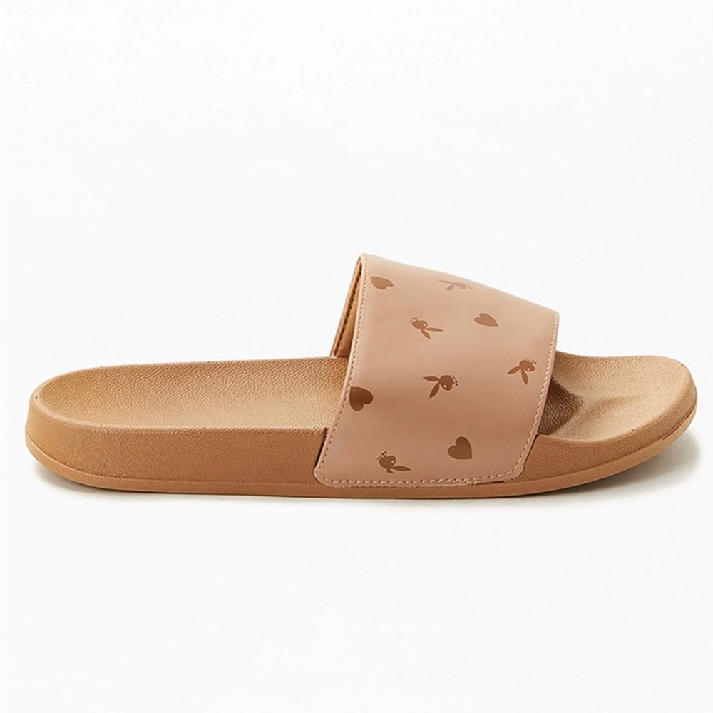 Playboy Women's Brown Bunny Slide Sandals Size 6 - Picture 2 of 5
